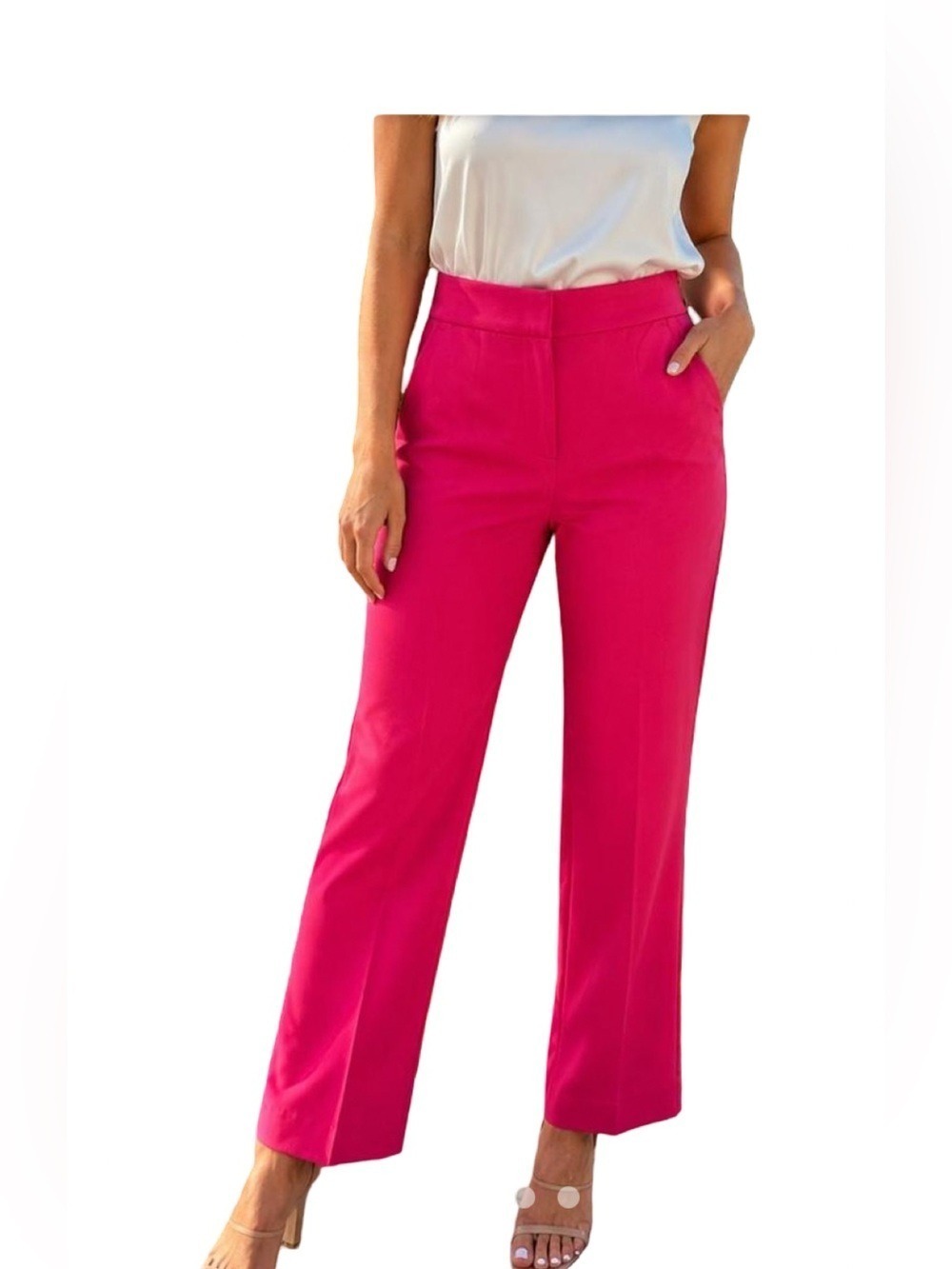 J.Crew Hot Pink Kelsey Kick Flare Cropped Pants Size 4